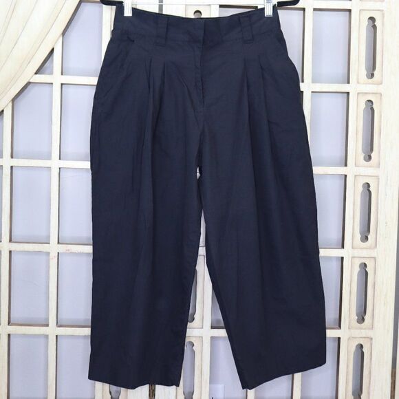 Alice & Urban Outfitters Black High Waist Cropped Pants Culottes Size 4 New - Picture 2 of 10